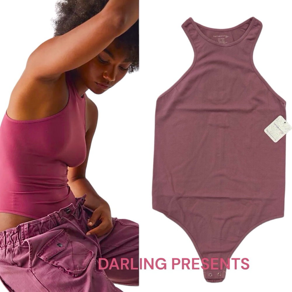 Free People Intimately Down To Earth Bodysuit Women Color Berry Size XS/S